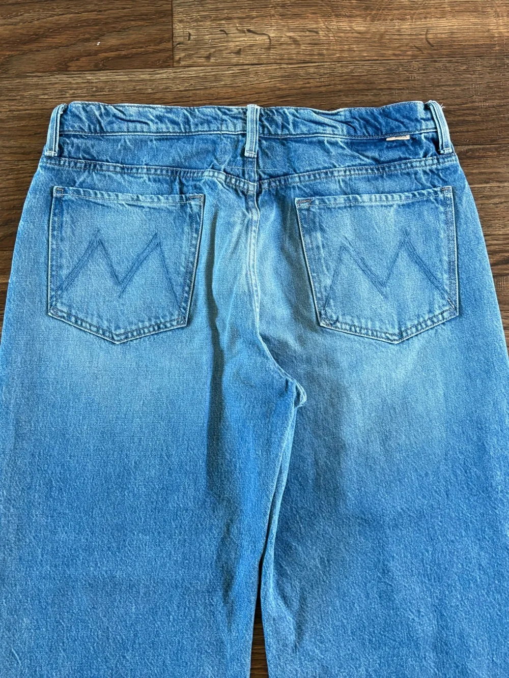 MOTHER The Dodger Button Sneak Wide Leg Jeans in Wipeout 31 Mother Superior